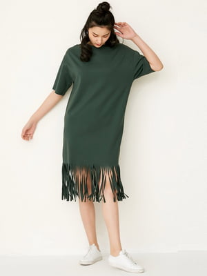 Платье А-силуэта зеленое | 6435031
