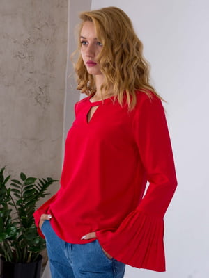 Блуза с длинными рукавами красная | 6435370