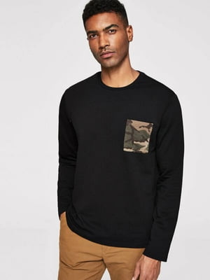 Мужской пуловер с круглым вырезом черный | 6435565