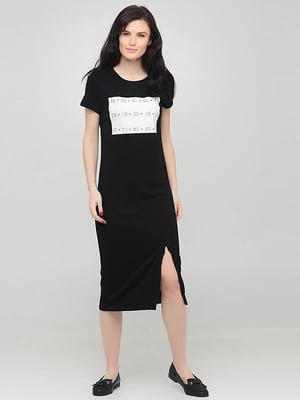 Сукня-футболка чорно-біла | 6436021