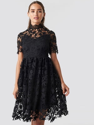 Платье А-силуэта черное | 6436217