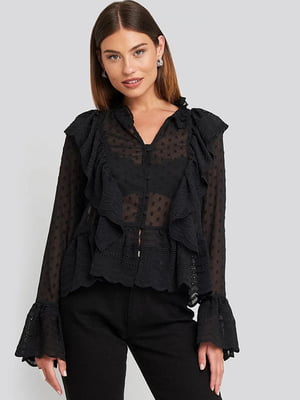 Блуза чорна з вишивкою | 6436244