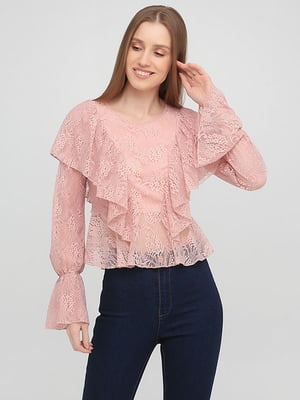 Блуза розовая кружевная | 6436871