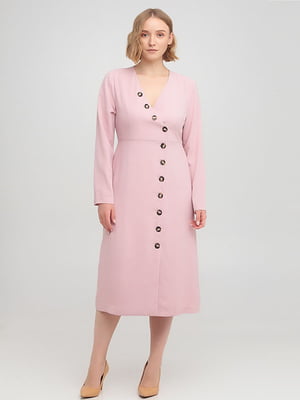 Сукня А-силуету рожева на запах | 6437696