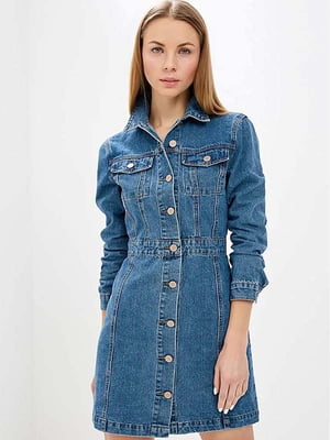 Сукня-сорочка джинсова синя | 6437699