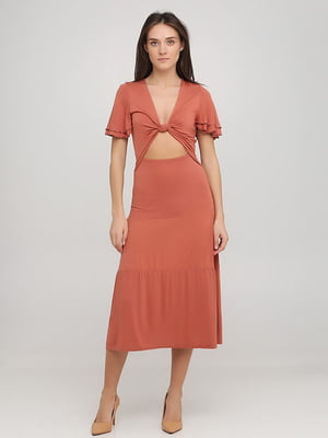 Сукня А-силуету теракотового кольору | 6437711