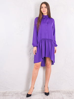 Платье А-силуэта фиолетовое асимметричное | 6438018