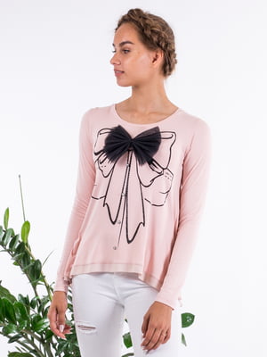Блуза рожева з принтом | 6438077