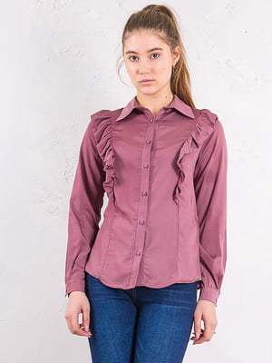 Блузка с рюшами розовая | 6438082