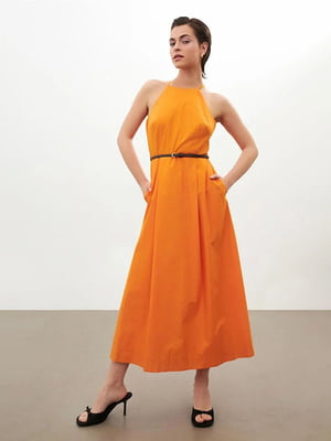 Платье А-силуэта оранжевое | 6438125