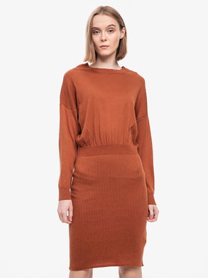 Сукня-футляр теракотового кольору | 6438154