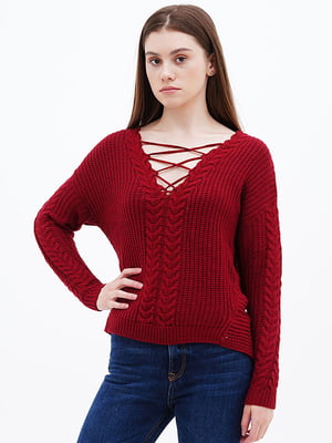 Пуловер темно-красный | 6438177