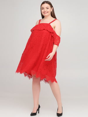 Платье А-силуэта красное | 6438299