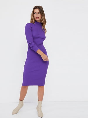 Сукня-футляр фіолетове з високим коміром | 6438453