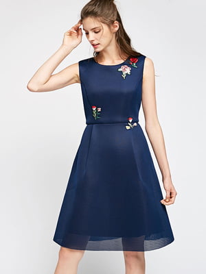 Платье А-силуэта синее | 6438599
