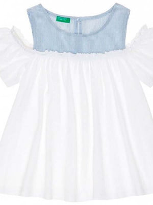 Блуза бело-голубая | 6439006