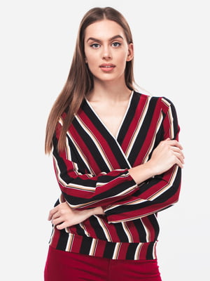 Блуза бордовая в полоску | 6439027