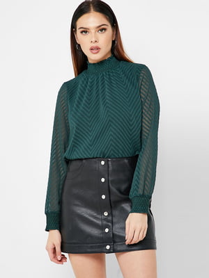 Блуза зелена в смужку | 6439067