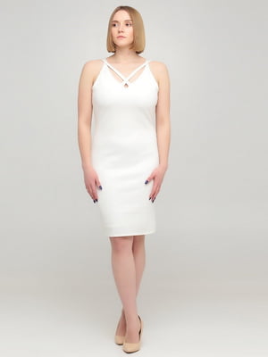 Платье-футляр белое | 6439751