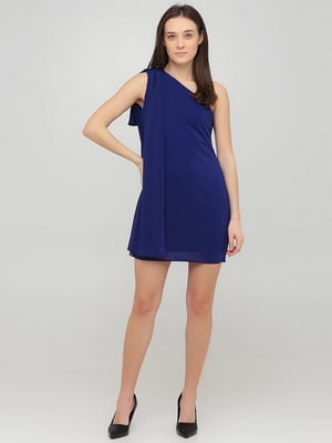 Платье коктейльное синее | 6439802