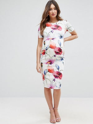 Сукня А-силуету в квітковий принт для вагітних різнокольорова | 6440492