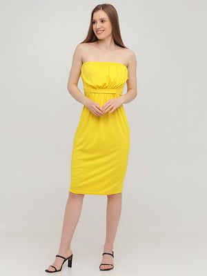 Платье-футляр желтое | 6440536