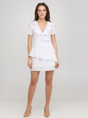 Сукня-футляр на запах біла | 6440976