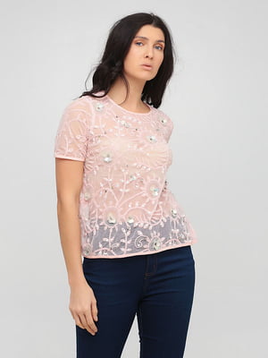 Блуза розовая с вышивкой | 6441006
