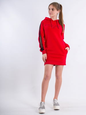 Спортивное платье с капюшоном красное | 6441350
