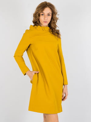 Платье-футляр желтое | 6441563
