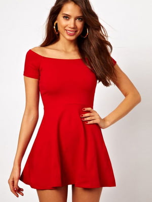Короткое приталенное платье красное | 6441620