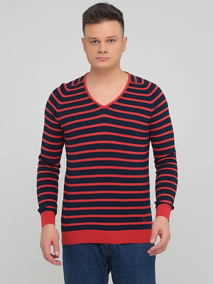 Пуловер червоний у смужку | 6442508