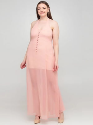 Платье вечернее с открытой спиной розовое | 6442971