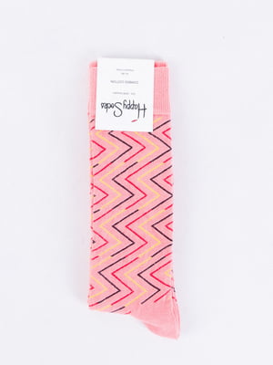 Шкарпетки рожеві з принтом | 6443043