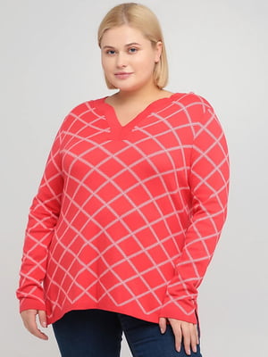 Пуловер червоний у ромби | 6443566