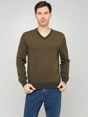 Пуловер оливкового цвета | 6443587