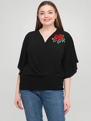 Блуза чорна з вишивкою | 6444105