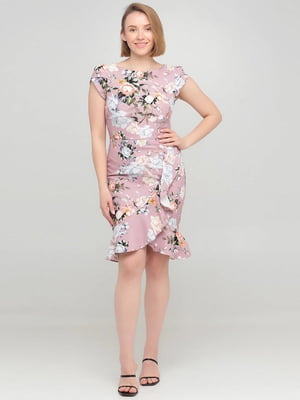 Платье розовое с цветочным принтом | 6444184