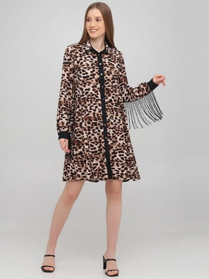 Сукня коричнева в леопардовий принт | 6444555