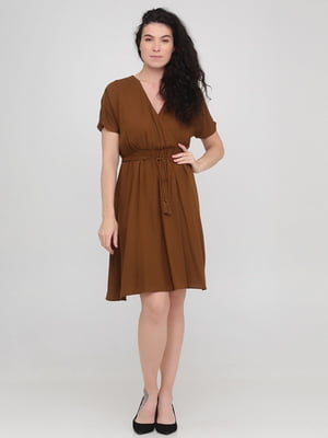 Сукня А-силуету коричнева | 6445011