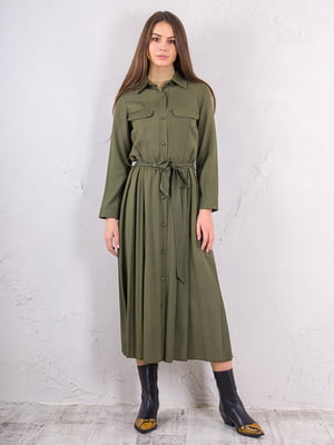 Платье-рубашка зеленое | 6445059
