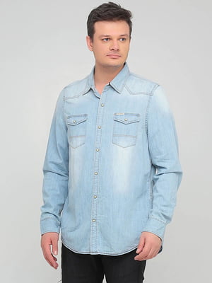 Рубашка джинсовая голубая | 6445197