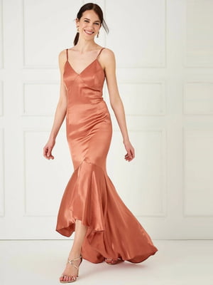 Платье-рыбка персикового цвета | 6445679