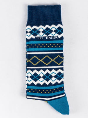 Шкарпетки сині в принт | 6445735