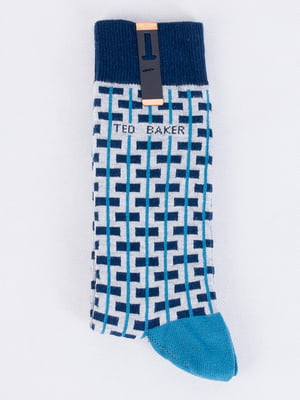 Шкарпетки сині в принт | 6445737