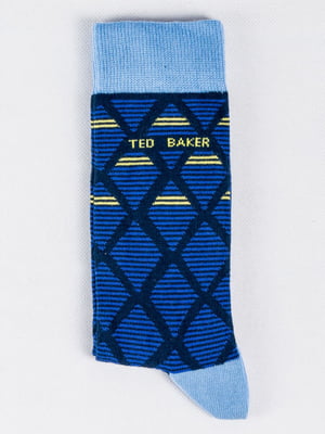 Шкарпетки сині в принт | 6445738