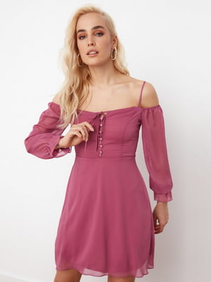 Платье А-силуэта розовое | 6445770