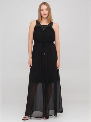Платье черное с декором | 6446115