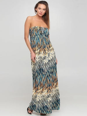 Платье с открытой спиной абстрактной расцветки | 6446232