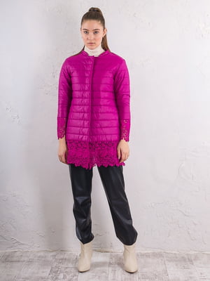 Куртка рожева з мереживними вставками | 6446254